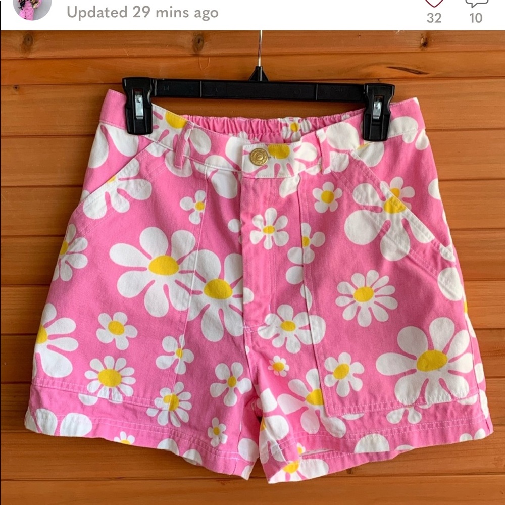 Big Bud Press "XL Lazy Daisy" Work Shorts Pink Size Small